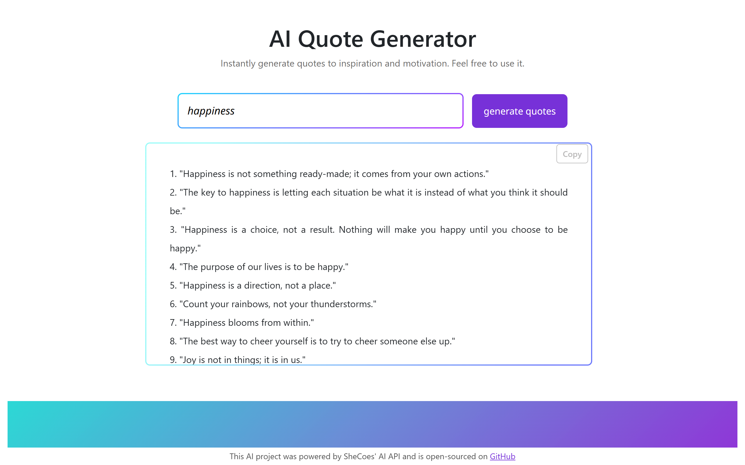 Quote AI app screenshot