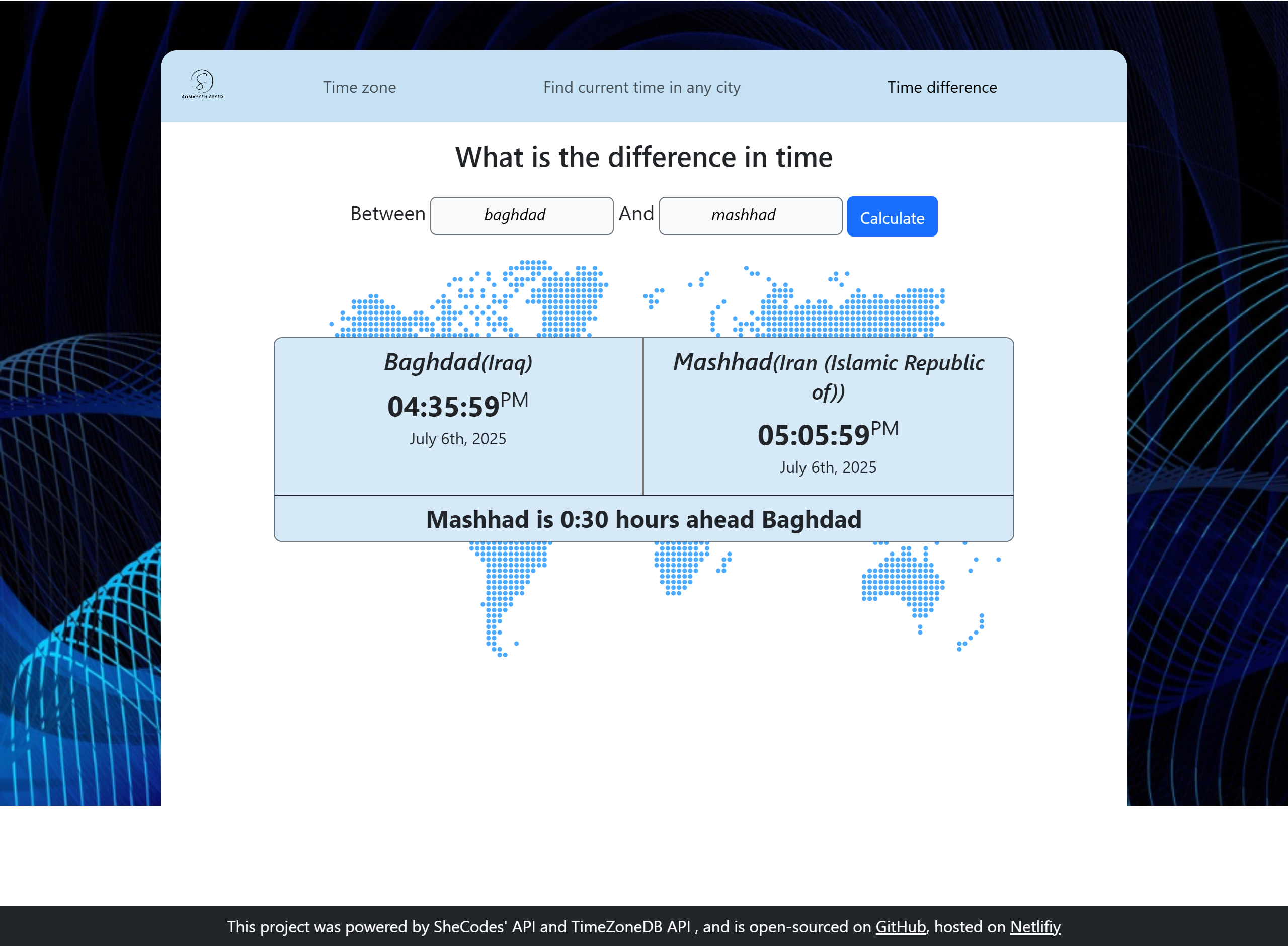 World Clock App screenshot